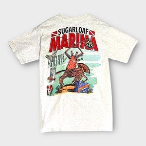 Sugarloaf Marina Bass‎ Boat Men's Gray Graphic Tee S Short Sleeve Crew Neck
